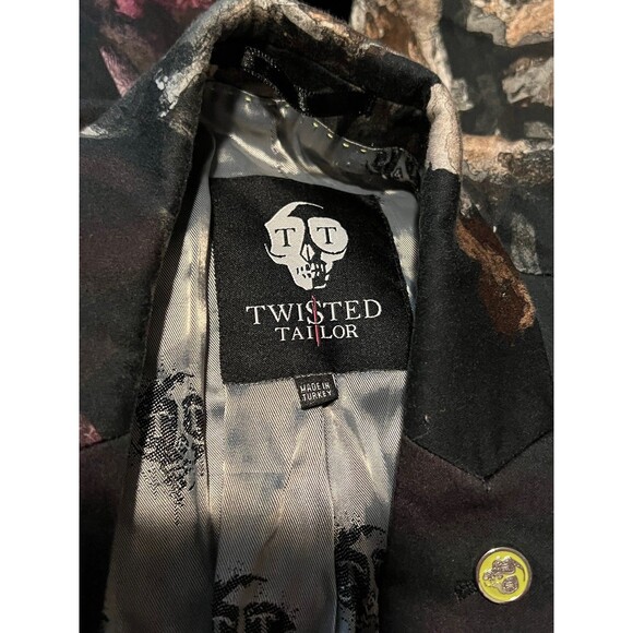 Twisted Tailor Suit Blazer Jacket and Pants Men 38R BLK Floral - Picture 4 of 8